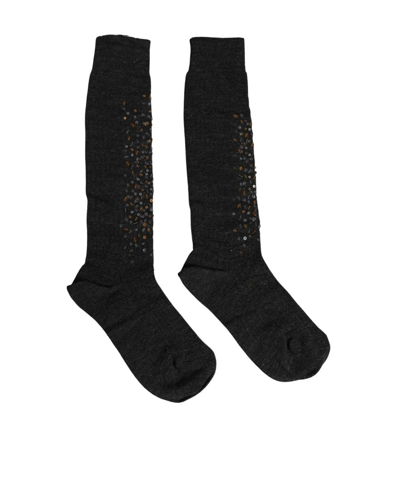 Dolce & Gabbana Knee Sock in gray, Wool — view 5