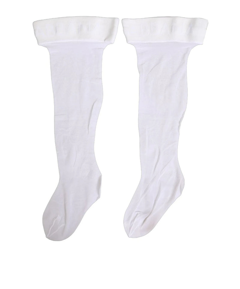 Dolce & Gabbana Knee Sock in white, Nylon — view 2
