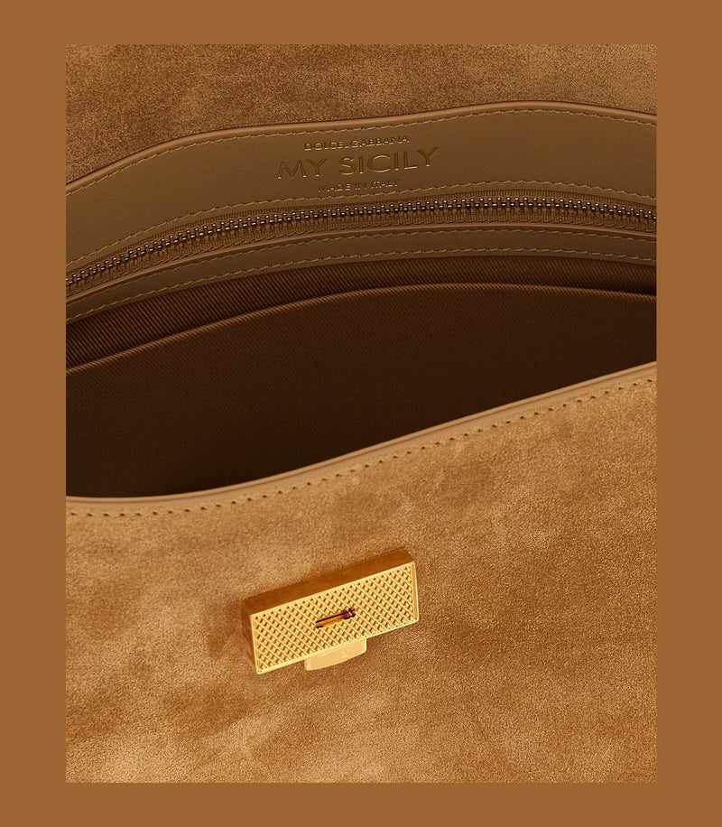 Dolce & Gabbana Satchel Bag in beige, Calf Leather — view 4