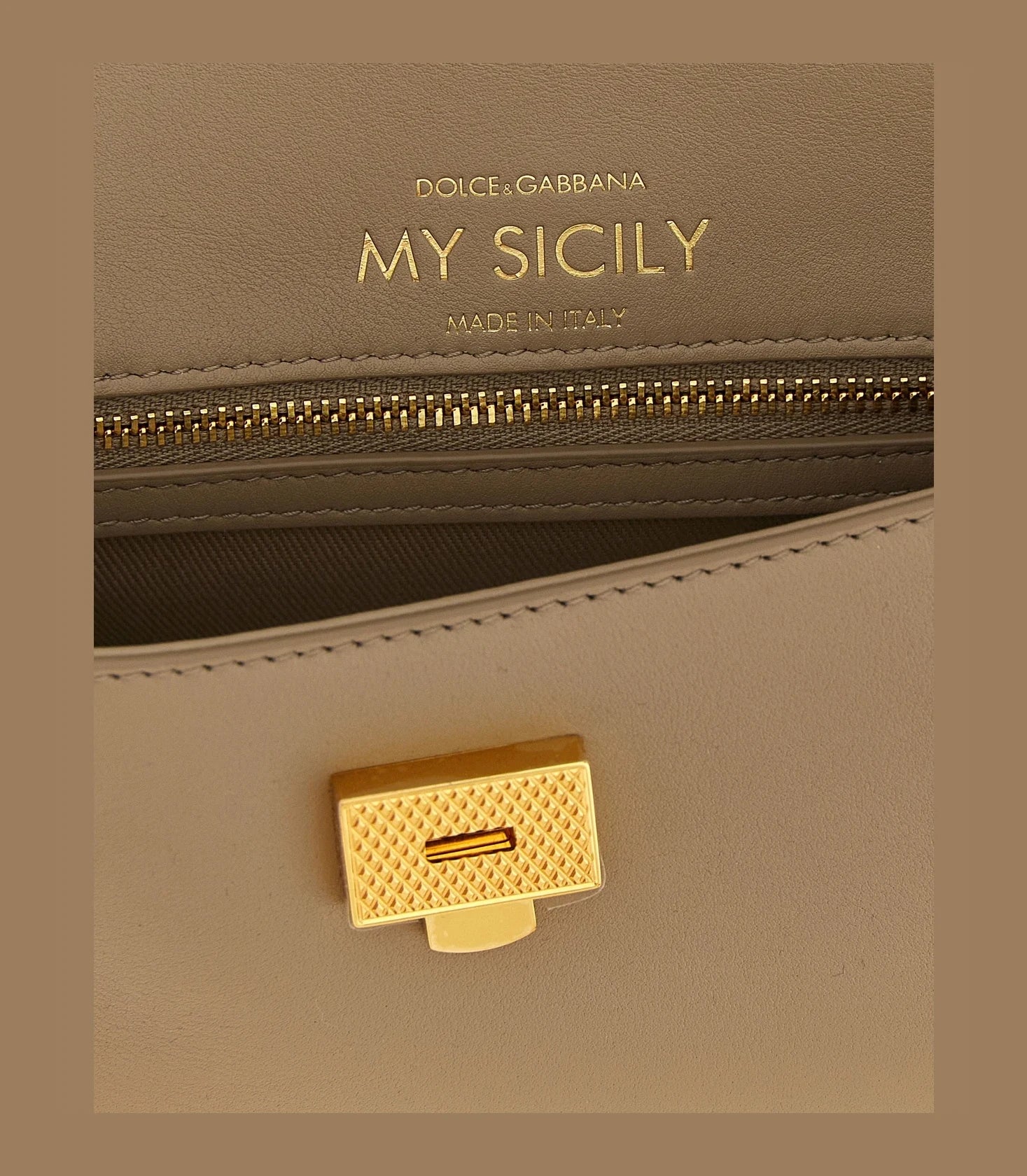 Dolce & Gabbana Satchel Bag in beige, Calf Leather — view 4