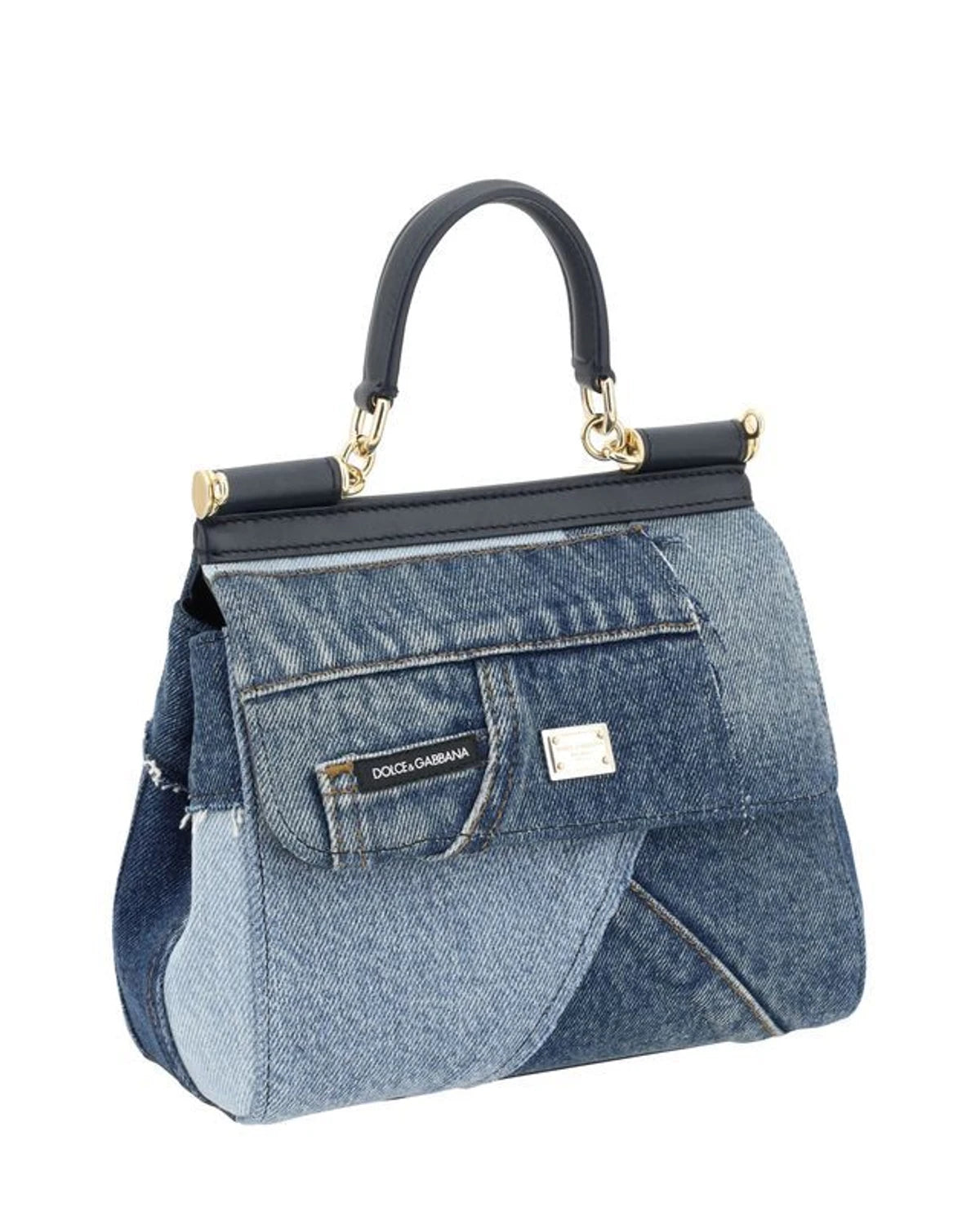 Dolce & Gabbana Satchel Bag in blue, Cotton — view 2