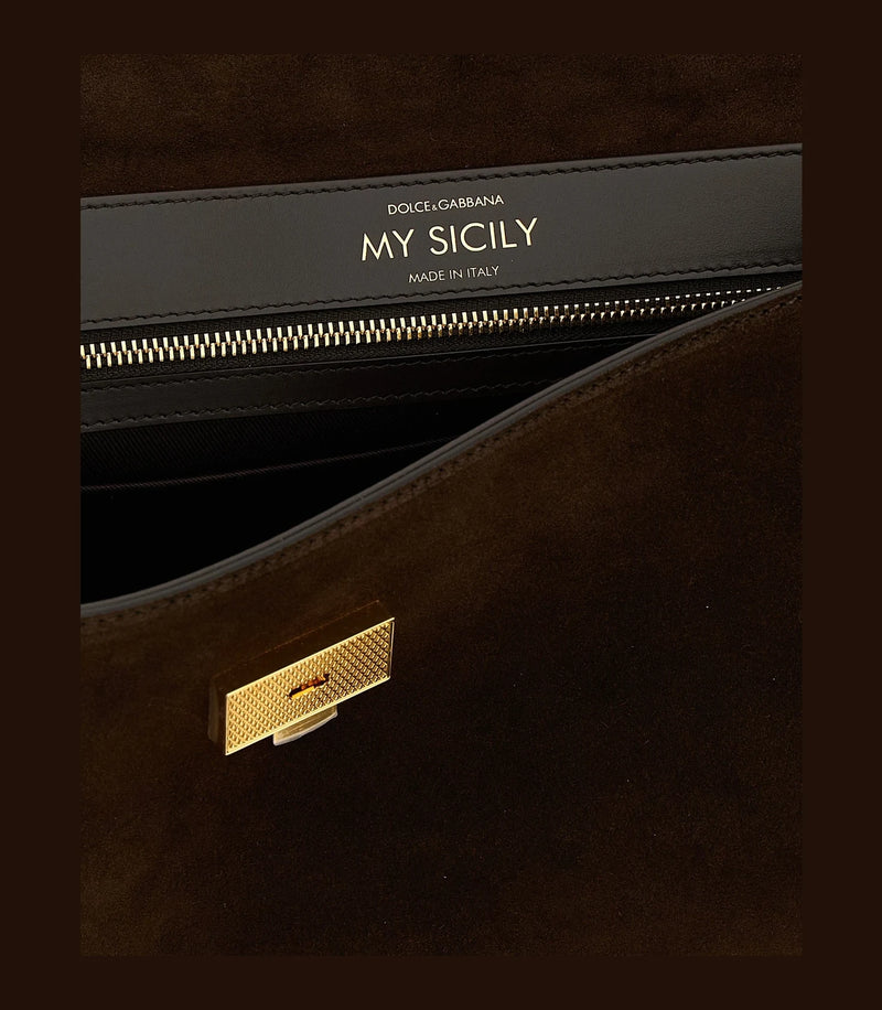 Dolce & Gabbana Satchel Bag in brown, Calf Leather — view 4