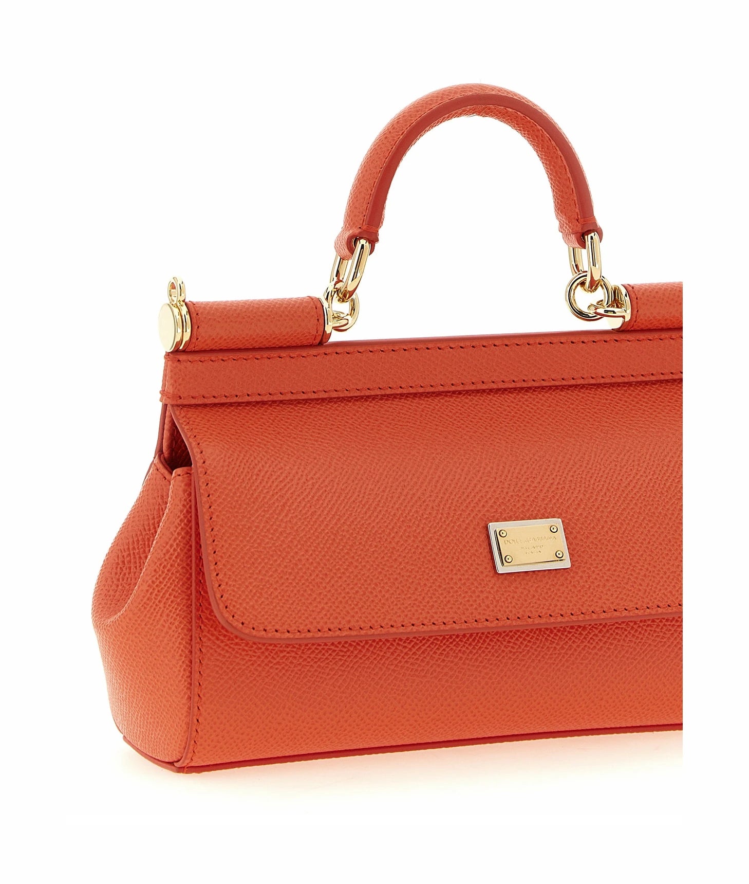 Dolce & Gabbana Satchel Bag in orange, Calfskin Leather — view 3