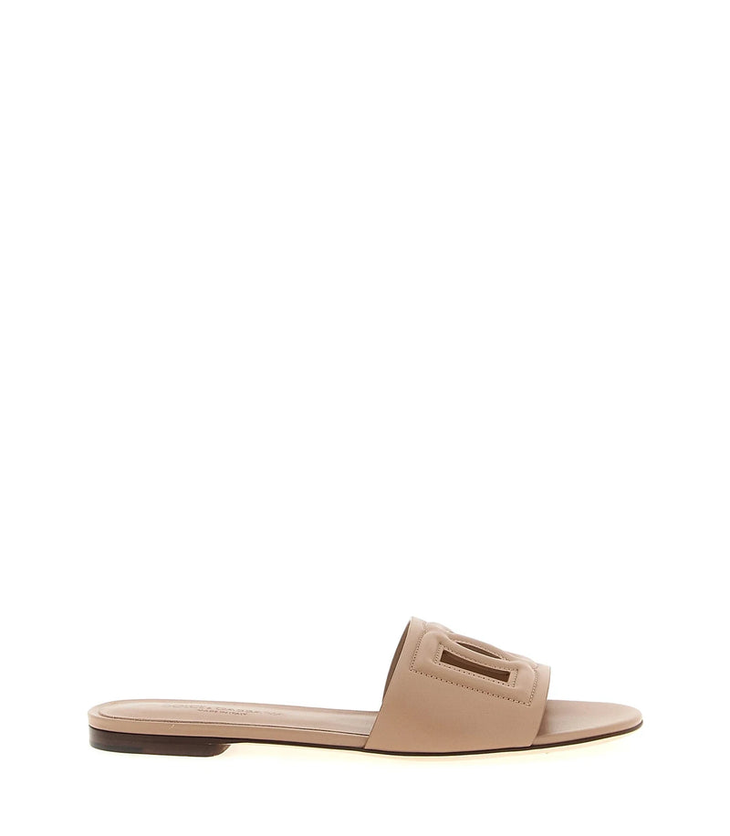 Dolce & Gabbana Slides in beige, Calfskin Leather