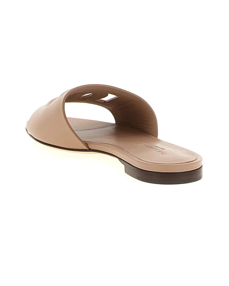 Dolce & Gabbana Slides in beige, Calfskin Leather — view 3