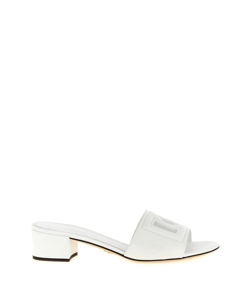 Dolce & Gabbana Slippers in white, Calfskin Leather