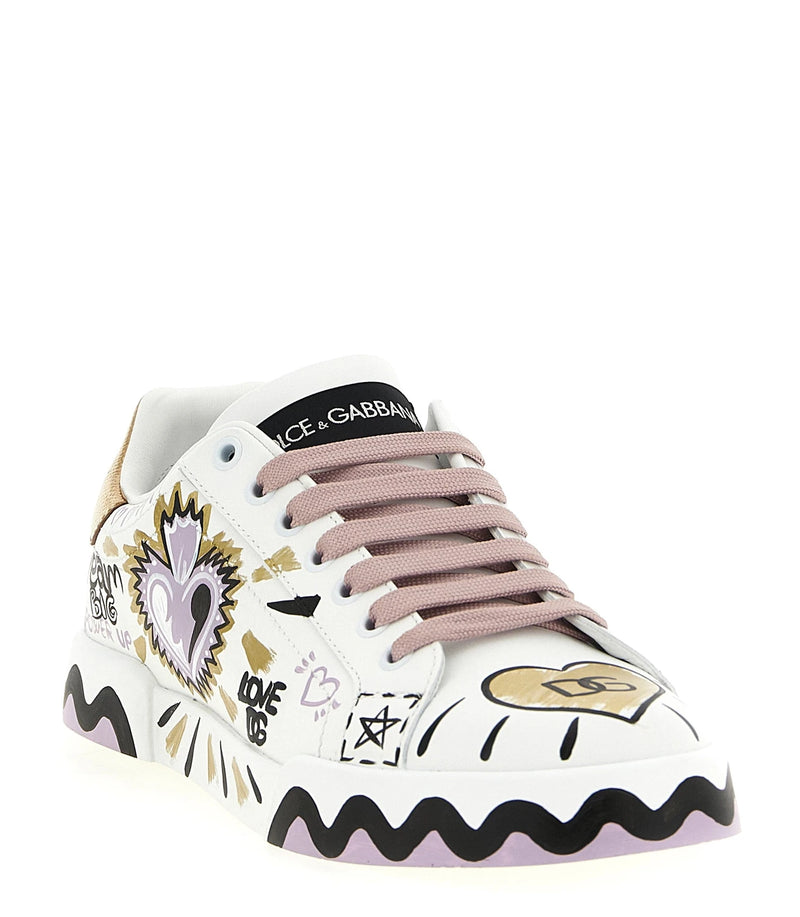 Dolce & Gabbana Sneakers in multicolor, Calfskin Leather — view 2