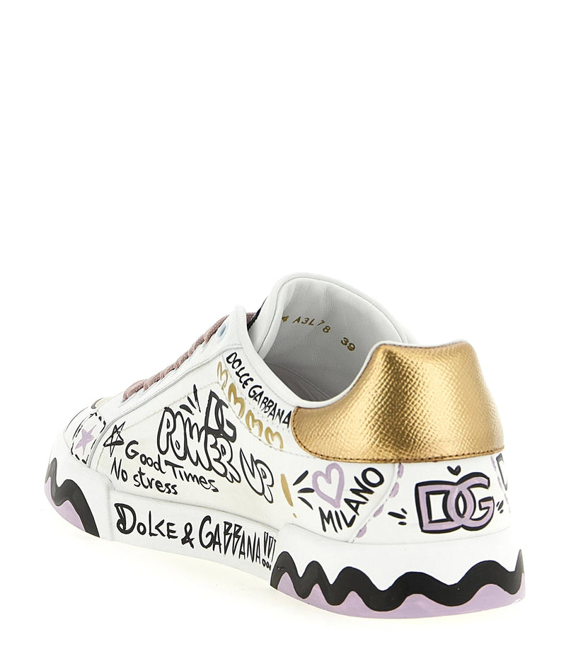 Dolce & Gabbana Sneakers in multicolor, Calfskin Leather — view 3