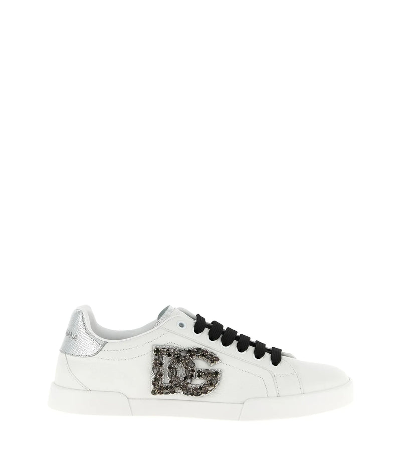 Dolce & Gabbana Sneakers in silver, Calfskin Leather