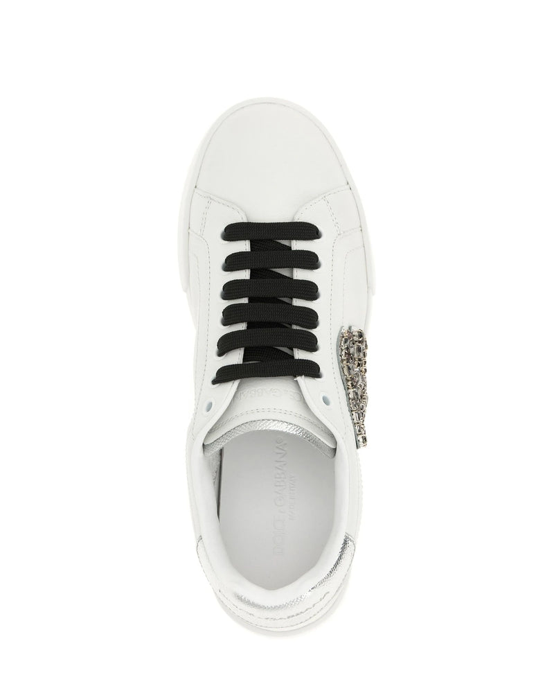Dolce & Gabbana Sneakers in silver, Calfskin Leather — view 4