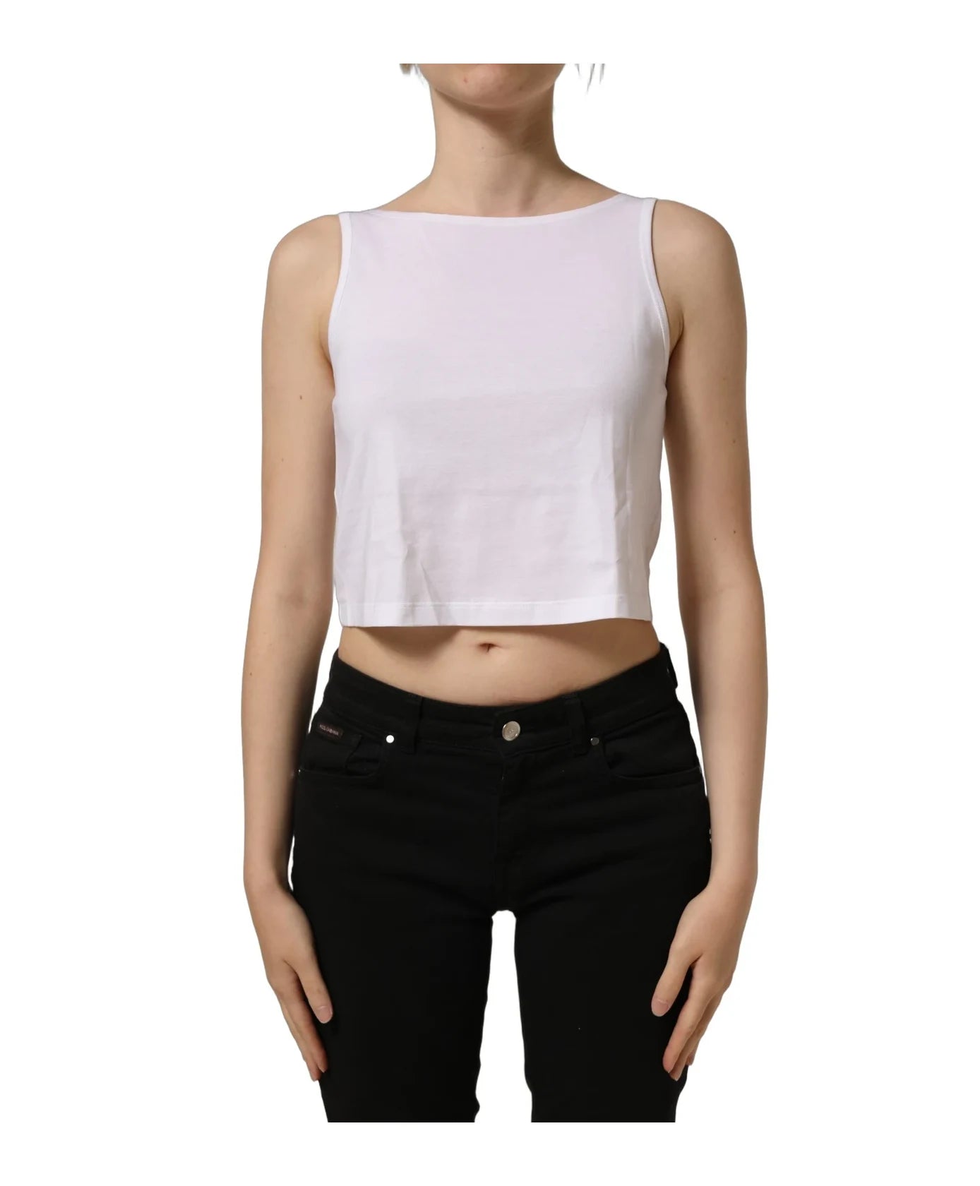 Dolce & Gabbana Tank Top in white, Cotton — view 4
