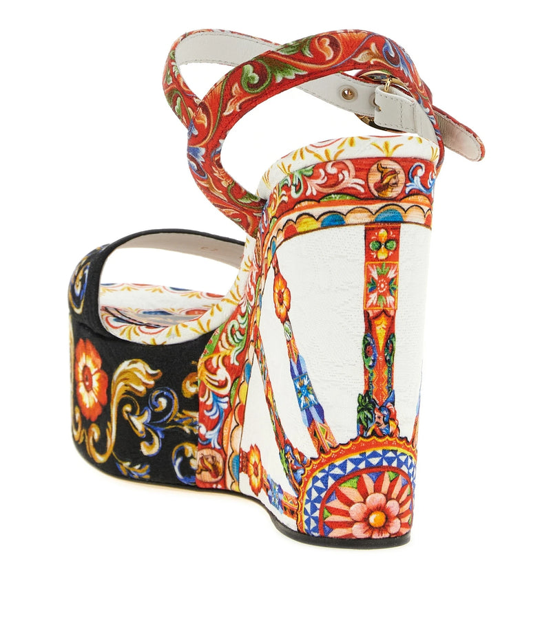 Dolce & Gabbana Wedges in multicolor, Viscose — view 3