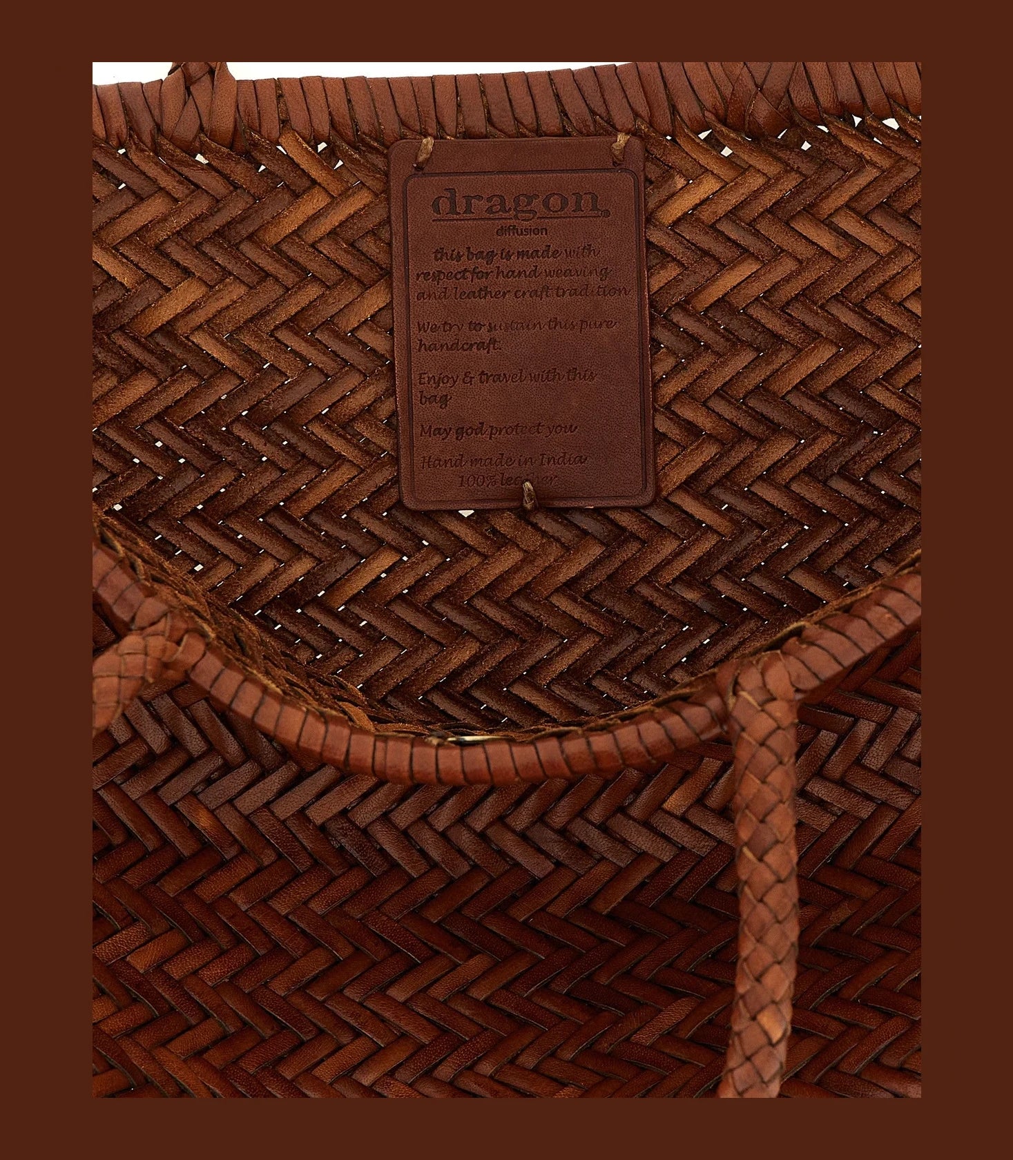 Dragon Diffusion Tote Bag in brown, Calfskin Leather — view 4