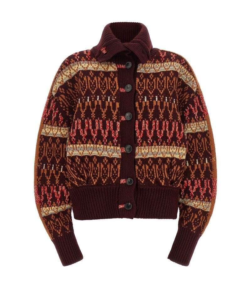 Dries Van Noten Cardigan in red, Wool