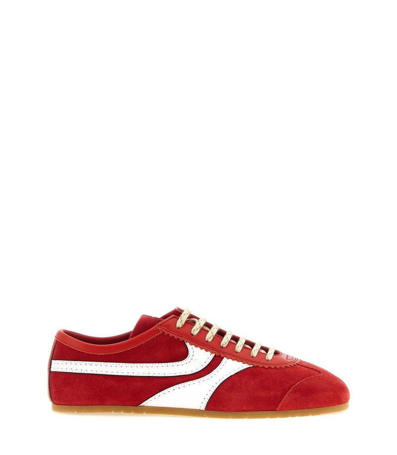 Dries Van Noten Sneakers in red, Calfskin Leather