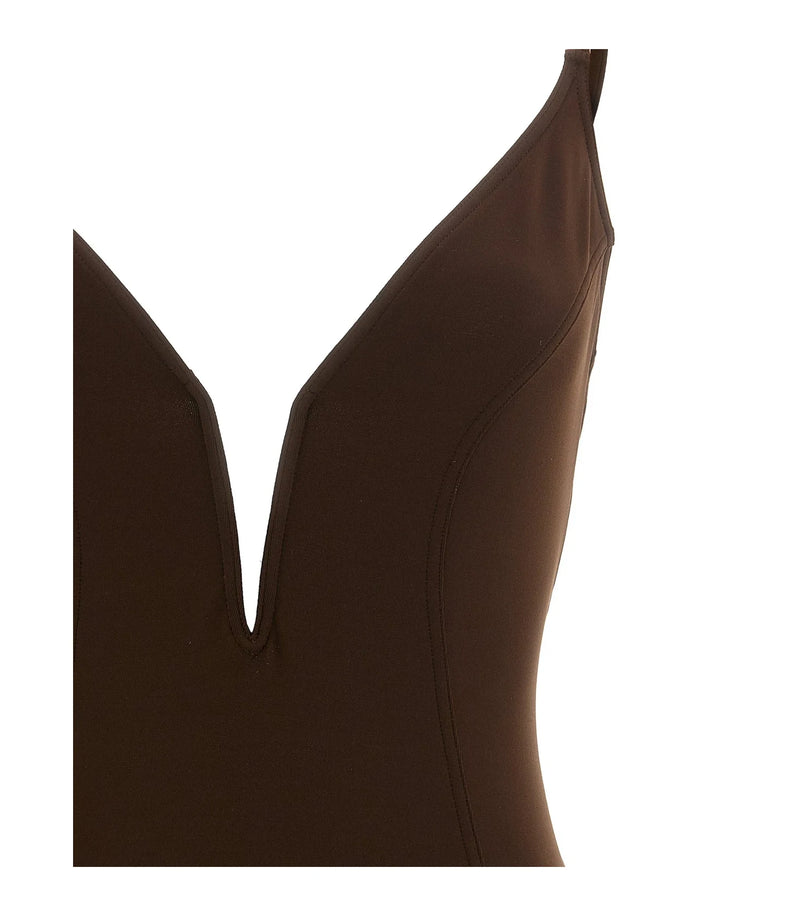 Eres One-Piece Swimsuit in brown, Polyamide — view 3