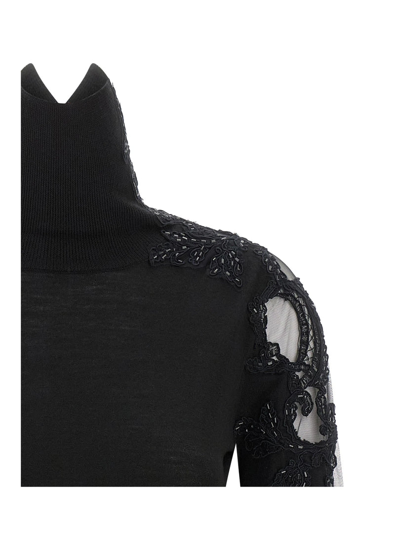 Ermanno Scervino Sweater in black, Virgin Wool — view 3