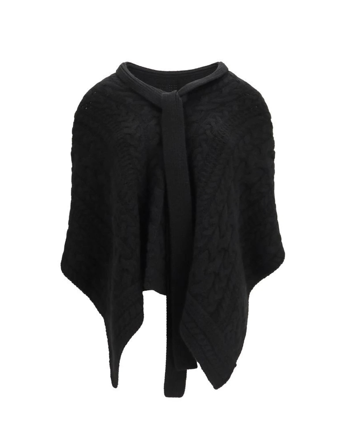 Ermanno Scervino Wrap Coat in black, Kashmir