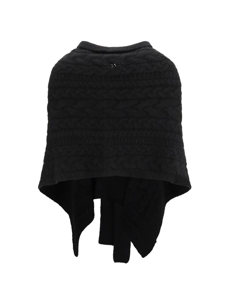 Ermanno Scervino Wrap Coat in black, Kashmir — view 2