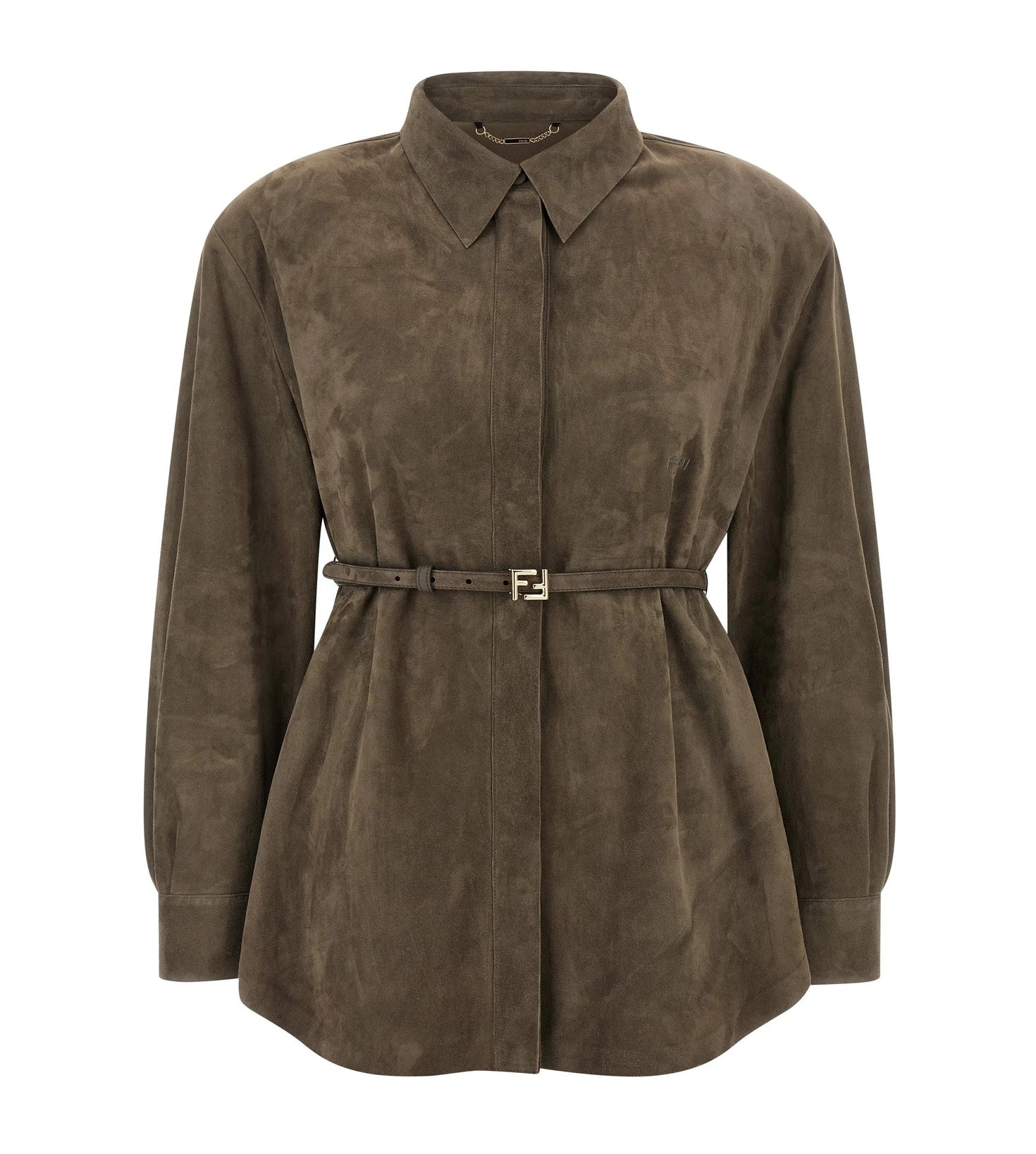 Fendi Blouse in gray, Lamb Leather