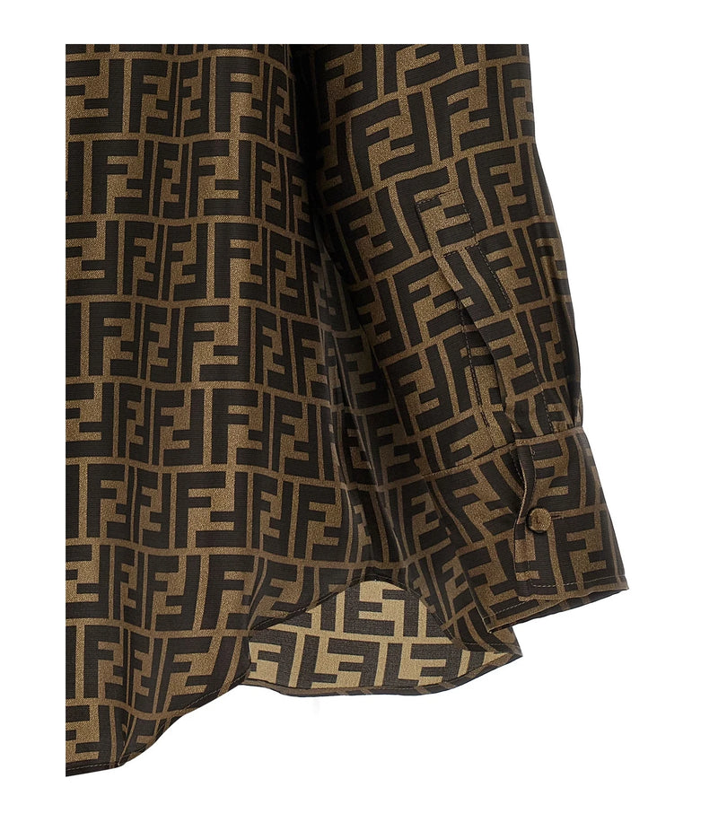 Fendi Dress Shirt in brown, Silk — view 4