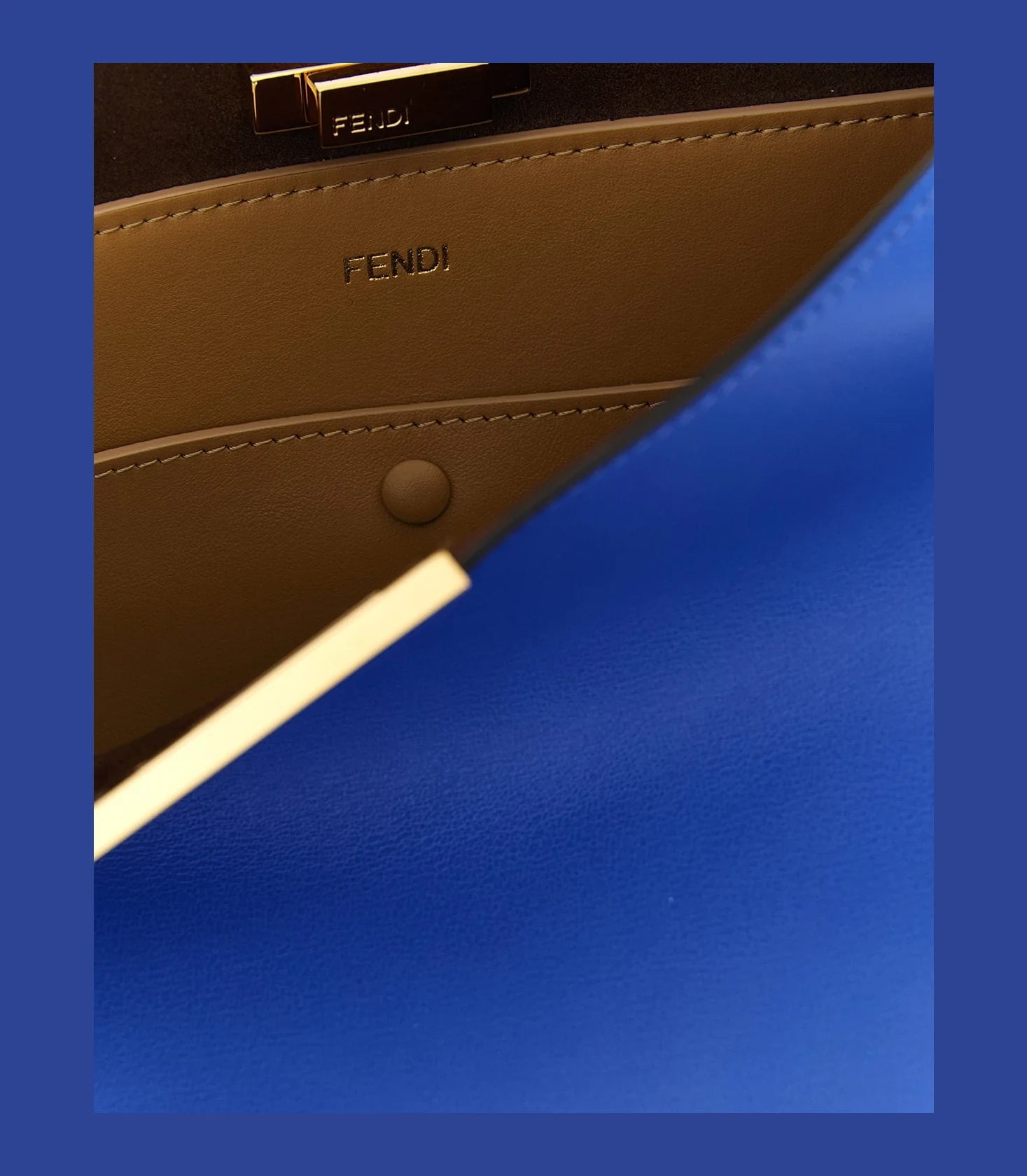 Fendi Satchel Bag in blue, Calfskin Leather — view 5
