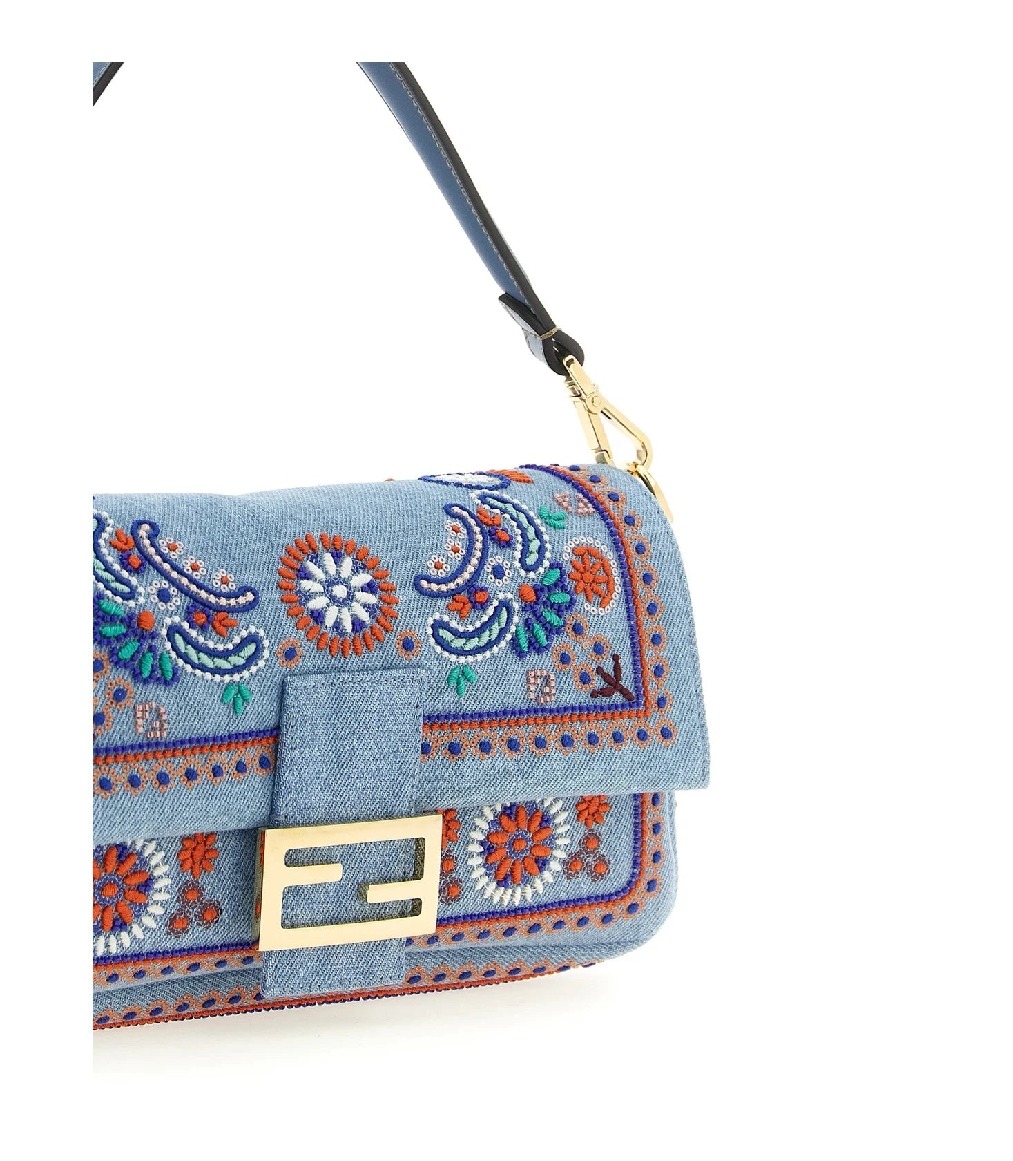 Fendi Shoulder Bag in blue, Cotton — view 4