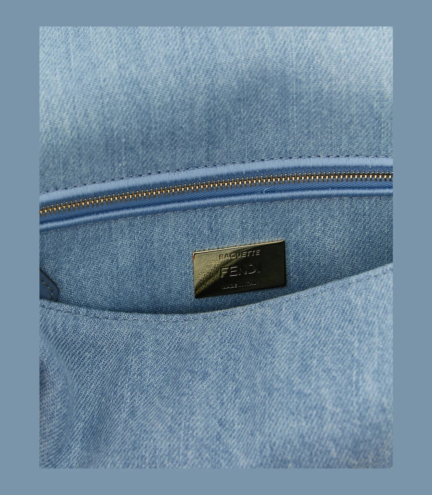 Fendi Shoulder Bag in blue, Cotton — view 5