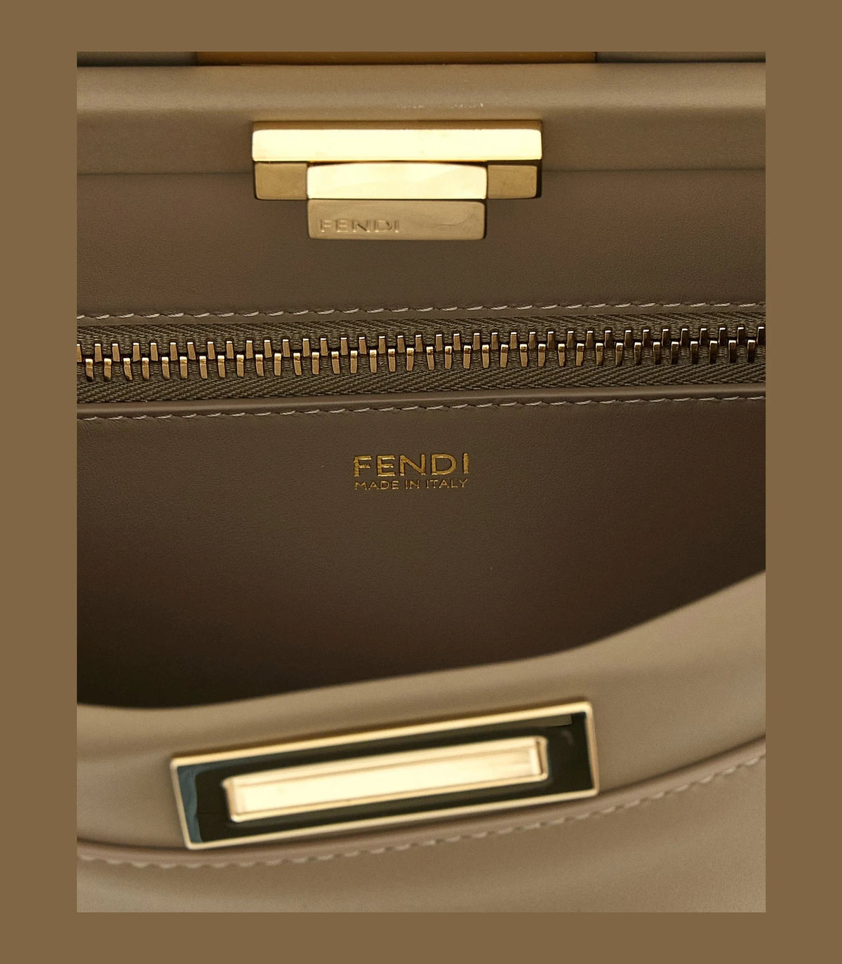 Fendi Shoulder Bag in gray, Calfskin Leather — view 4