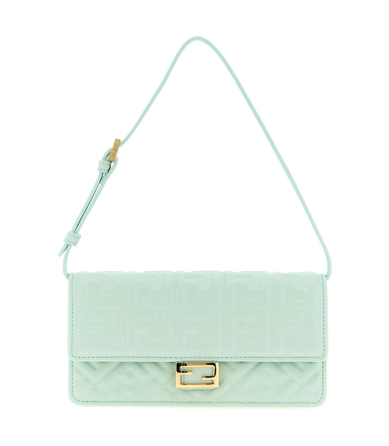 Fendi Shoulder Bag in green, Lamb Leather