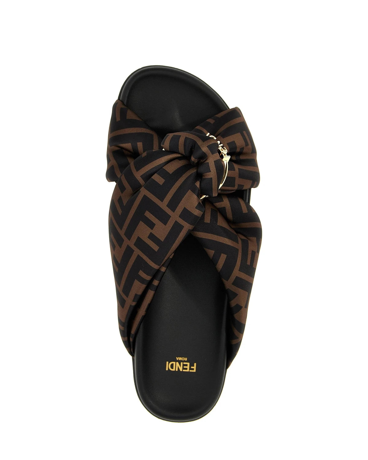 Fendi Slides in brown, Polyester — view 4