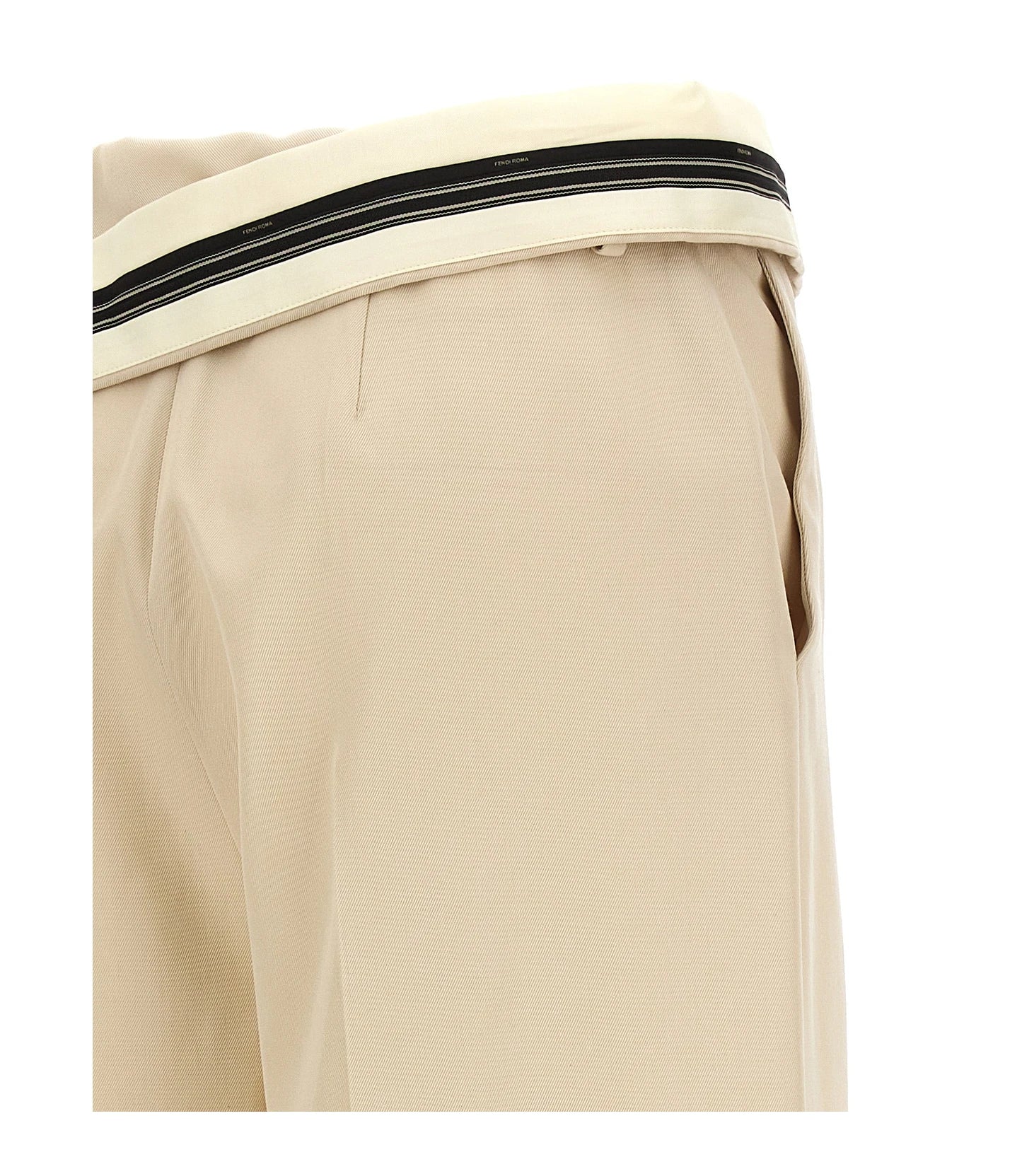 Fendi Trouser in beige, Wool — view 4