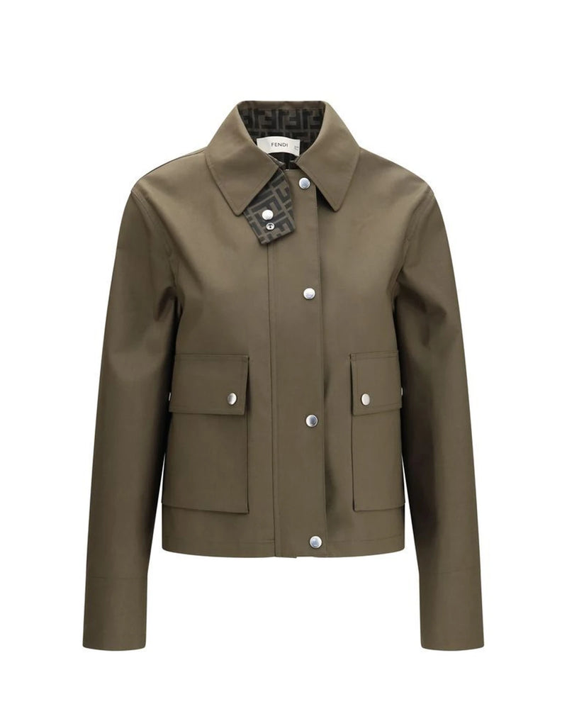 Fendi Trucker Jacket in beige, Polyester