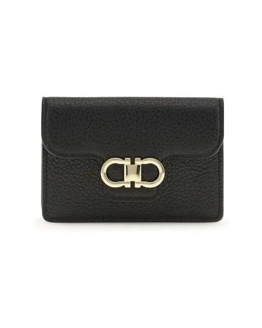 Ferragamo Black Calf Leather Bos Taurus Wallet 