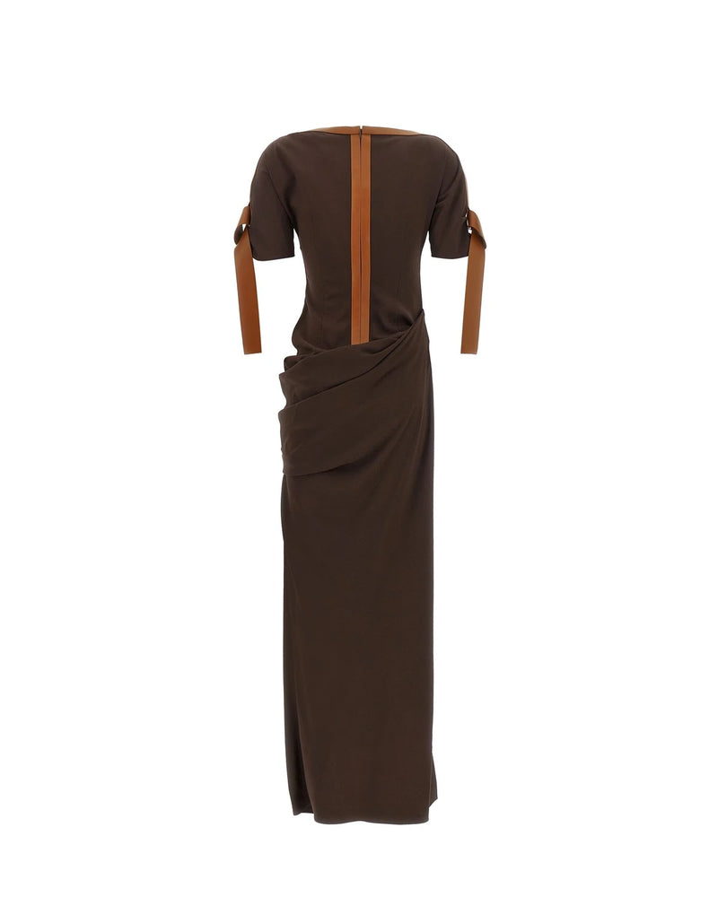 Ferragamo Dresse in brown, Viscose — view 2
