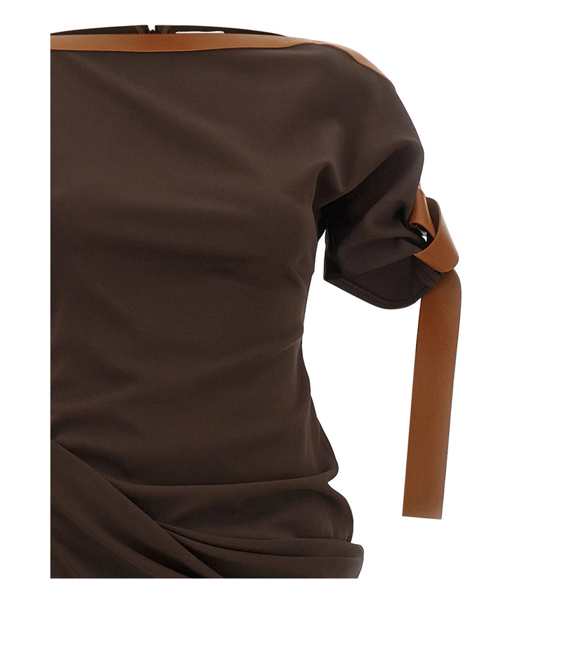 Ferragamo Dresse in brown, Viscose — view 3