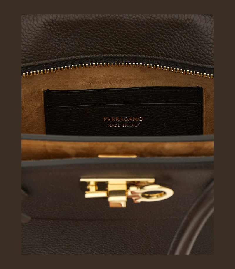 Ferragamo Satchel Bag in brown, Calf Leather — view 4
