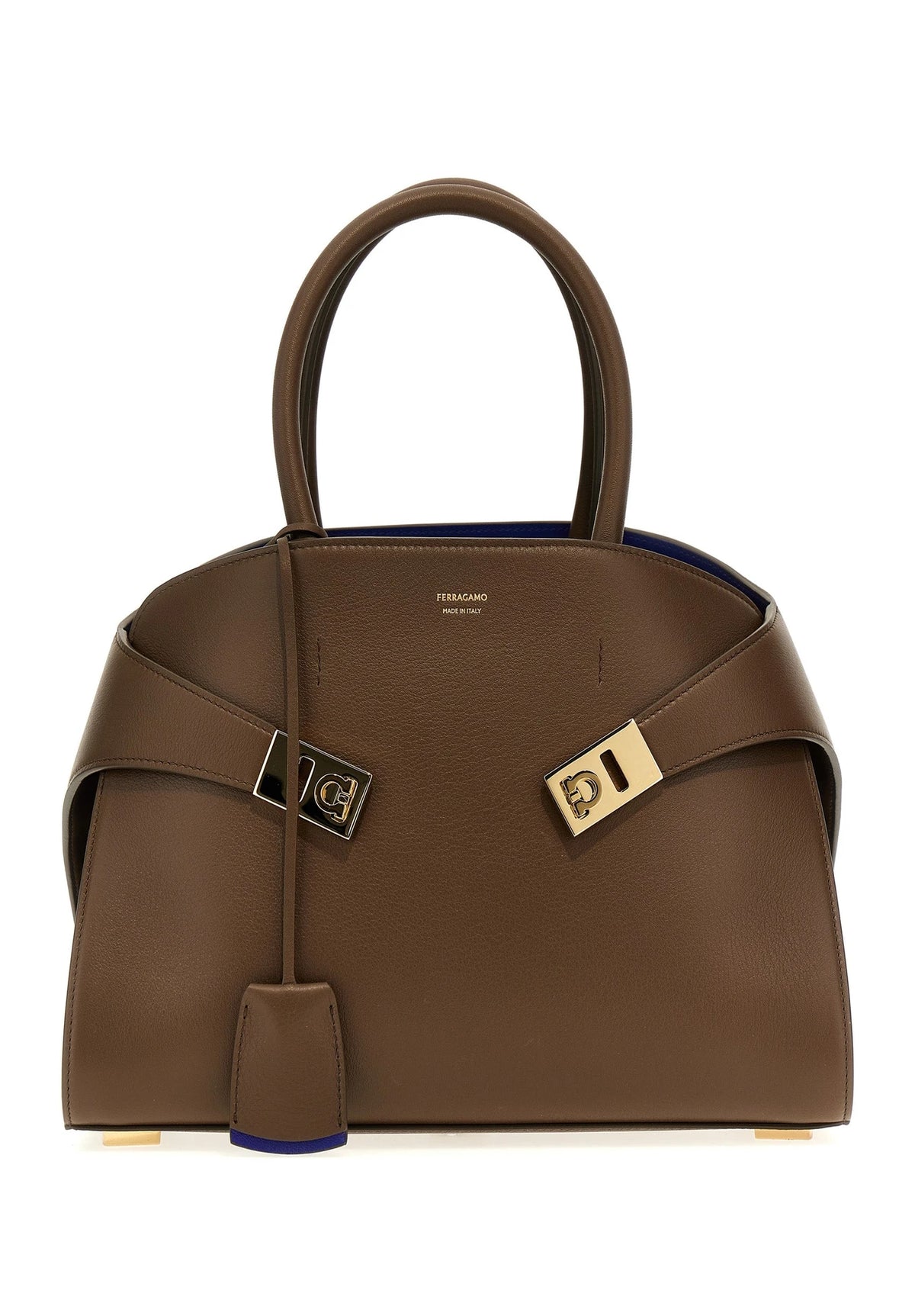 Ferragamo Satchel Bag in brown, Calfskin Leather