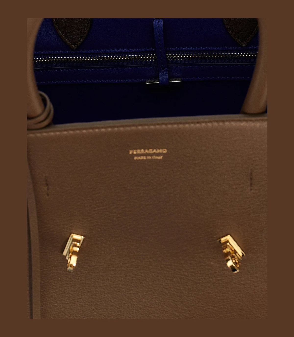 Ferragamo Satchel Bag in brown, Calfskin Leather — view 4