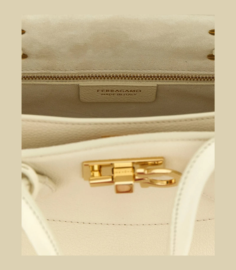 Ferragamo Satchel Bag in white, Calfskin Leather — view 4