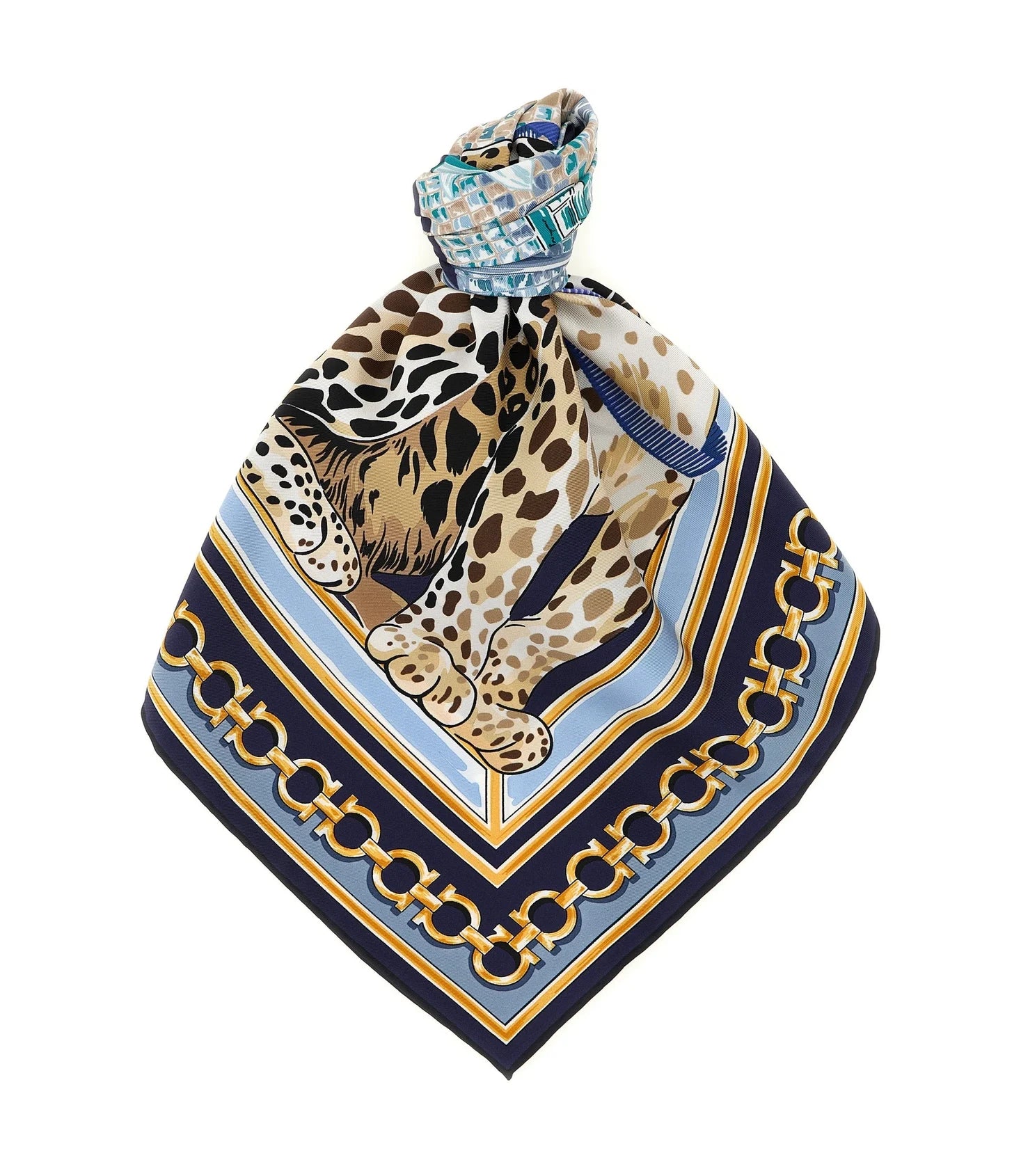 Ferragamo Scarves & Shawl in blue, Silk