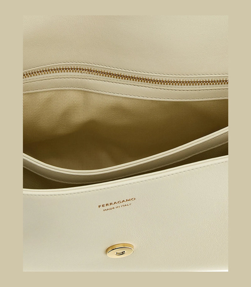 Ferragamo Shoulder Bag in white, Calfskin Leather — view 4
