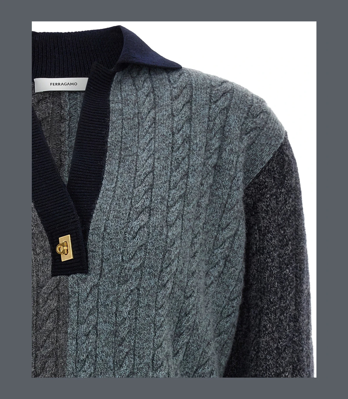 Ferragamo Sweater in multicolor, Virgin Wool — view 3