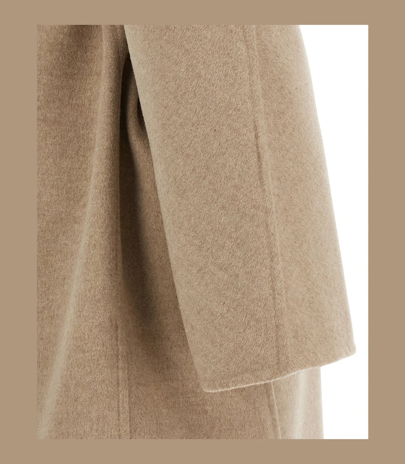 Ferragamo Wrap Coat in beige — view 4