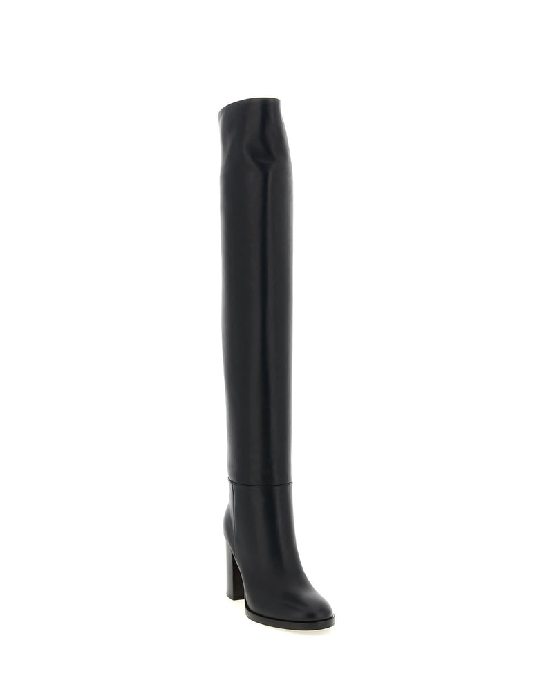 Gianvito Rossi Knee High Boots in black, Calfskin Leather — view 2