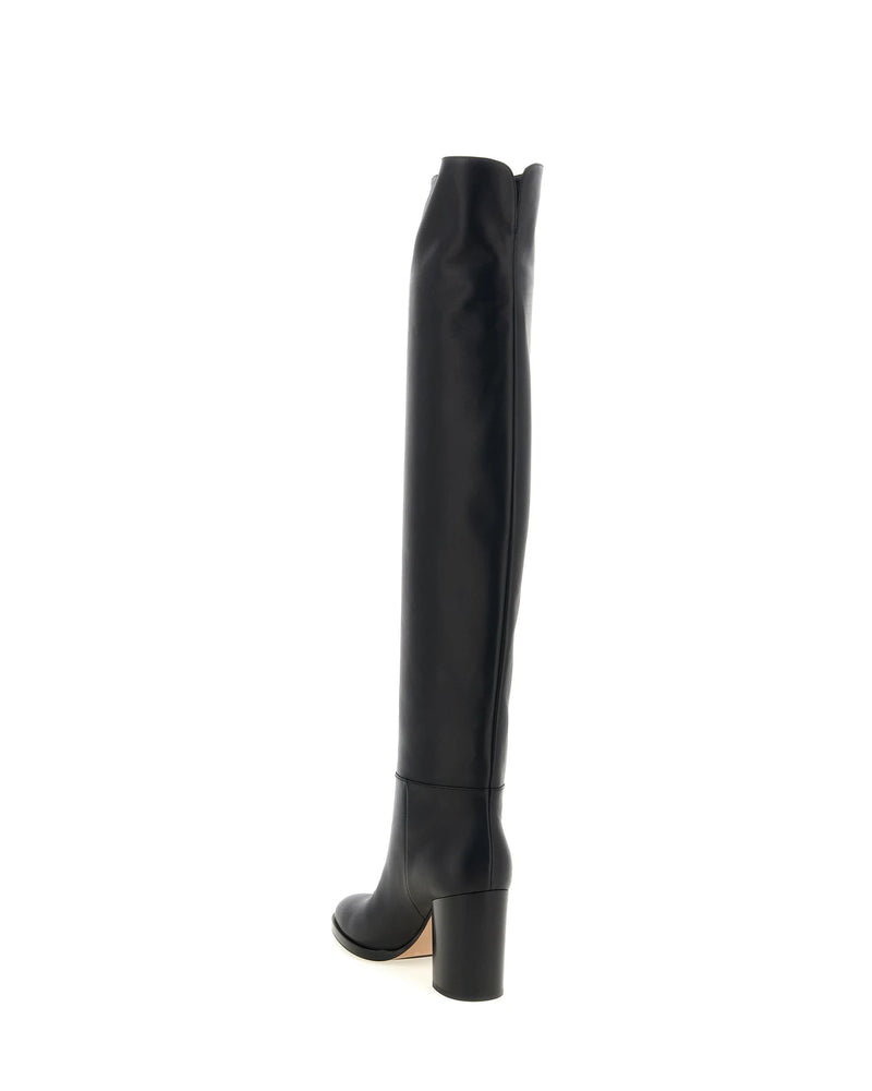 Gianvito Rossi Knee High Boots in black, Calfskin Leather — view 3