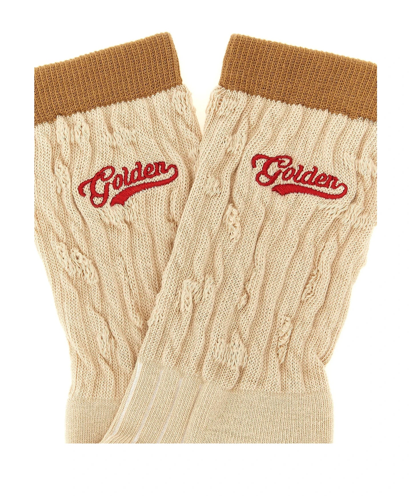 Golden Goose Crew Sock in beige, Cotton — view 3