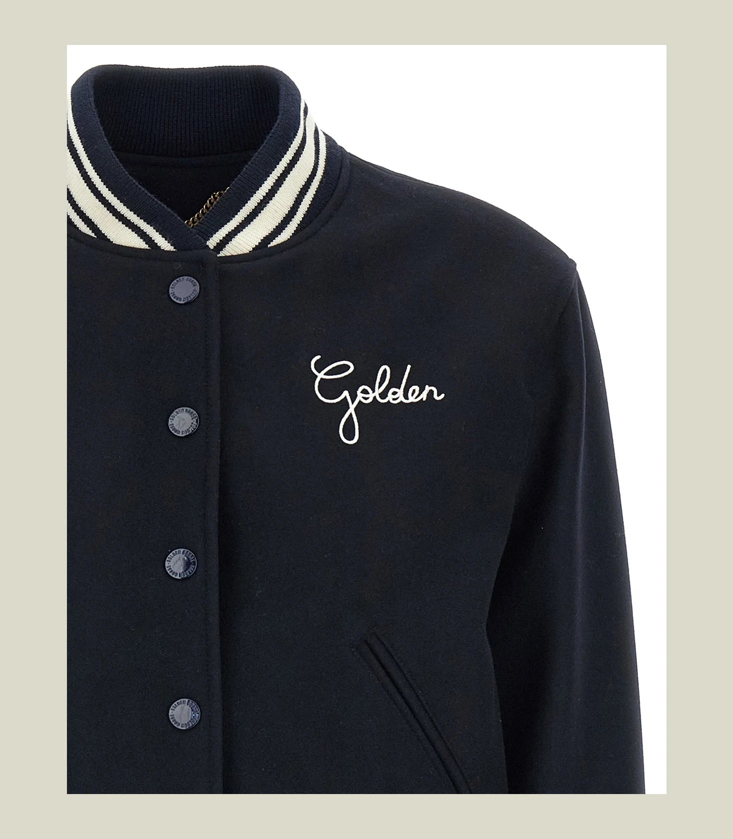Golden Goose Varsity Jacket in blue, Virgin Wool — view 3