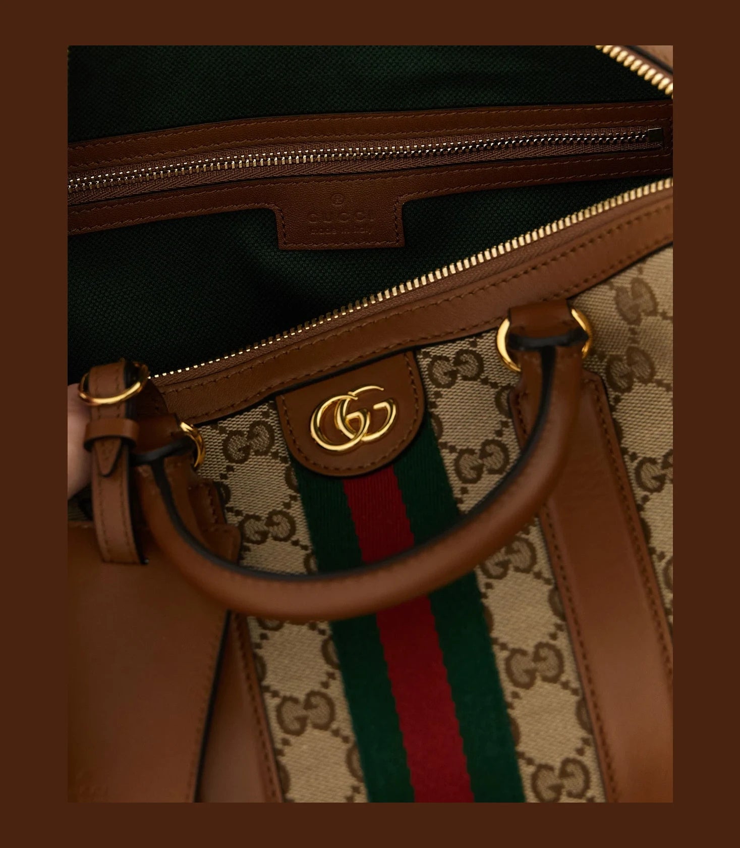 Gucci Satchel Bag in beige, Polyester — view 4