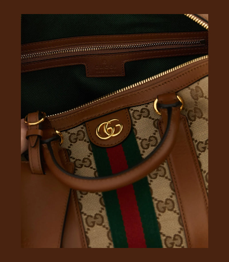 Gucci Satchel Bag in beige, Polyester — view 4